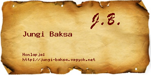 Jungi Baksa névjegykártya